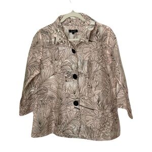 NWT Damee Women’s Small Button Sheer Floral Art to Wear Boxy Lightweight Jacket